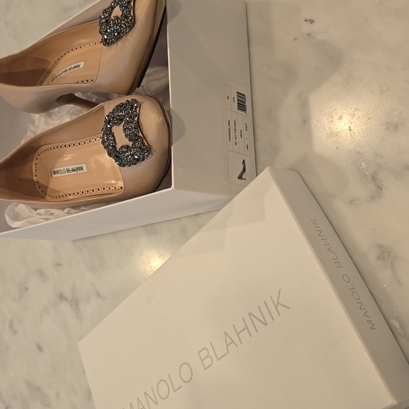 Manolo Blahnik Hangisi Heels with Crystal Embellishments - Picture 7 of 8